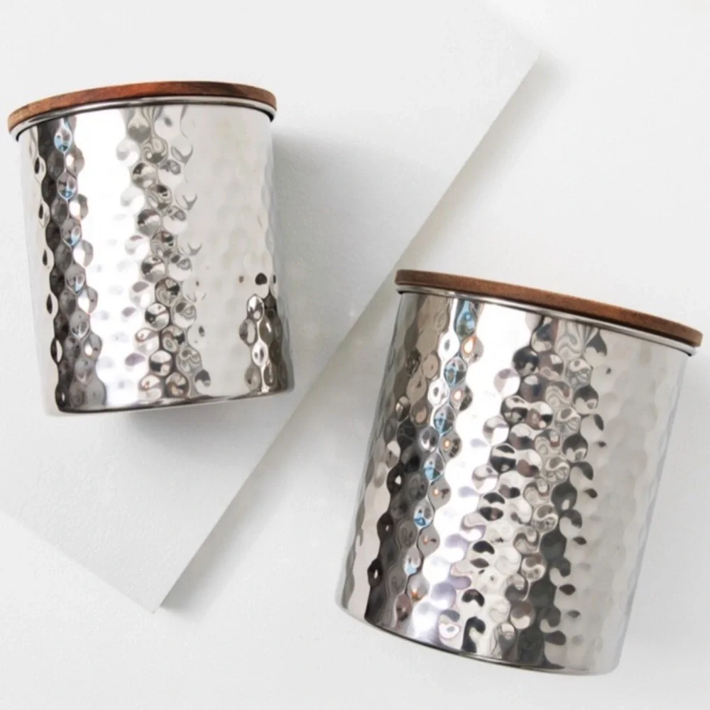 NEW Uncommon James Set of 2 Silver Canisters